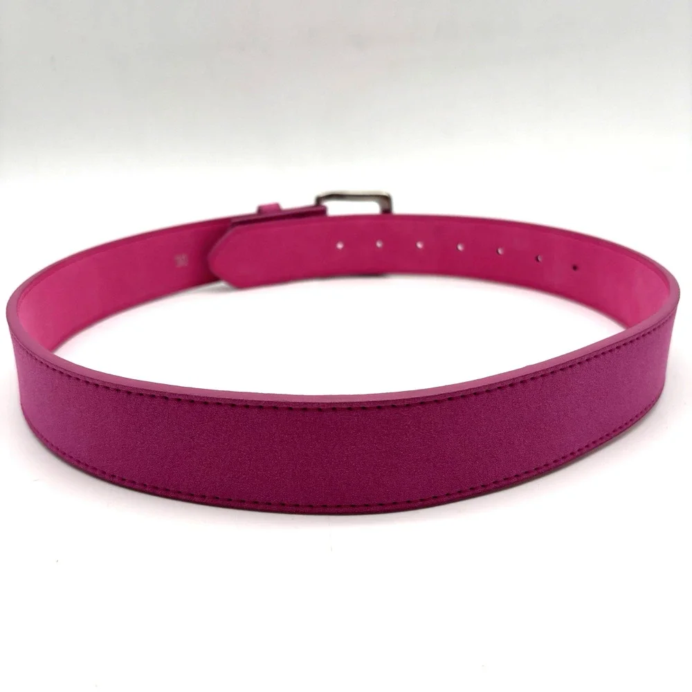 Vintage Y2K Belts.com BS066 Hot Pink Genuine Suede Leather Belt 30 27-33